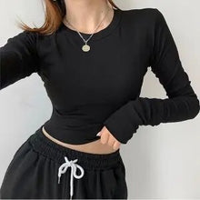 Load image into Gallery viewer, Winter Sweater Women New Triped Sweater Korean Version of Solid Color Split Loose Pullover Long Sleeved Wild Slim Mid Length