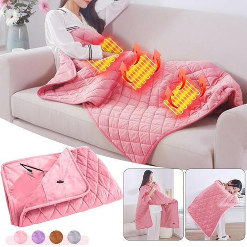 Winter Warm Electric Large Blanket 5V Usb Heating Blanket Powered By Power Bank Bed Warmer Usb Heated Body Heater Shawl Blanket
