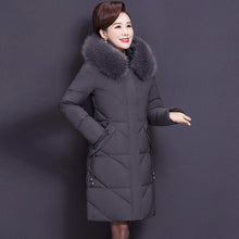 Load image into Gallery viewer, Winter Women Jacket Parkas Middle-aged Cotton Jacket Mid Long Parka Plus Velvet Warm Female Cotton Padded Jacket Loose Outwear