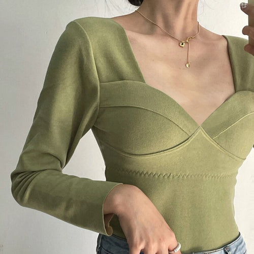 Winter Y2K Slim Tops Women Long Sleeve Solid Pullover Warm Tops Female Sexy Casual Korean Fashion Designer Chic T-shirt 2021