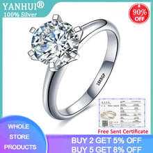 Load image into Gallery viewer, With Certificate Luxury Solitaire 2.0ct Zirconia Diamond Wedding Ring Original 18K White Gold Pt Silver 925 Ring Women Gift R168