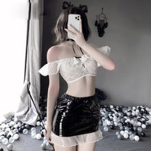 Load image into Gallery viewer, Woman Erotic Latex Leather Uniform Teacher Secretary Cosplay for Role Play Sexy Lingerie Costume Nightwear Dress