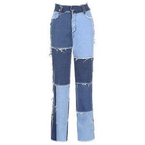 Woman High Waist Pink Vintage Streetwear Hip Hop Straight Jeans Women's Denim Pants Aesthetic Wide Leg Trousers