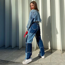 Load image into Gallery viewer, Woman High Waist Pink Vintage Streetwear Hip Hop Straight Jeans Women&#39;s Denim Pants Aesthetic Wide Leg Trousers