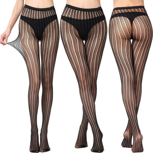 Woman Sexy Lingerie Pantyhose Stockings Long Tube Suspender Mesh Open Crotch Fishnet Panty Bottoming Silk Stockings Sexy Tights