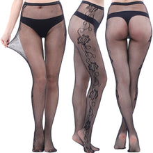 Load image into Gallery viewer, Woman Sexy Lingerie Pantyhose Stockings Long Tube Suspender Mesh Open Crotch Fishnet Panty Bottoming Silk Stockings Sexy Tights