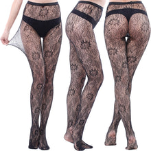 Load image into Gallery viewer, Woman Sexy Lingerie Pantyhose Stockings Long Tube Suspender Mesh Open Crotch Fishnet Panty Bottoming Silk Stockings Sexy Tights