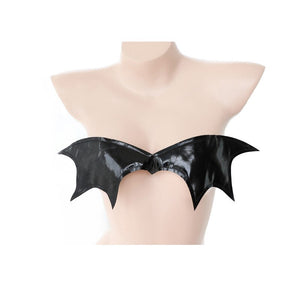 Woman Sexy PU Leather Devil Wings Anime Lingerie with Stocking Hair Accessory Full Set Darkness Vampire Bat Cosplay Costumes