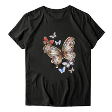 Load image into Gallery viewer, Women 2021 Butterfly Summer Print Lady T-shirts Top O-neck T Shirt Mujer Short Sleeve Casual Graphic Female Tee