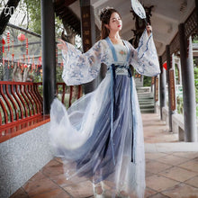 Load image into Gallery viewer, Women 3 Pieces Set Chinese Traditional Hanfu 6 Meters Hem Costume Han Dynasty Girl Dance Wear Lady Fairy Cosplay Princess Suits