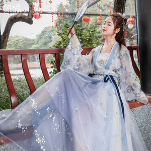 Women 3 Pieces Set Chinese Traditional Hanfu 6 Meters Hem Costume Han Dynasty Girl Dance Wear Lady Fairy Cosplay Princess Suits