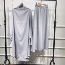 Load image into Gallery viewer, Women Abaya Ramadan 2 Piece Skirt Suits Jilbab Prayer Garment Dress Khimar Hijab Robe Islam Abayat Muslim Sets Islamic Clothing