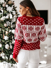 Load image into Gallery viewer, Women Autumn Winter Christmas Sweater Ladies Knitted Jumper Pullover Women Sweater Snowflake Elk Print  Sweaters And Pullovers