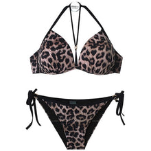 Load image into Gallery viewer, Women Bikini Set Padded Leopard Bikini Brazilian Swimwear Bandage Swimsuit Beach Suit 2021 new