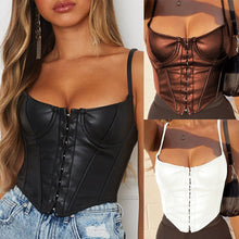 Load image into Gallery viewer, Women Camisole Crop Bustier Top Punk Nightclub Street Style Elegant Sexy Deep V-Neck Halter Sleeveless Backless Crop Corset