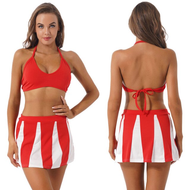 Women Cheerleader Costume Japanese Schoolgirl Lingerie Dirndl School Girl Sexy Gleeing Cheerleader Halloween Cosplay Costumes