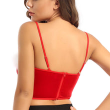 Load image into Gallery viewer, Women Christmas Costume Tank Tops Vest Flannel Underwired Bra Corset Sexy Bustier Camis Crop Tops Xmas Party Rave Dress Up