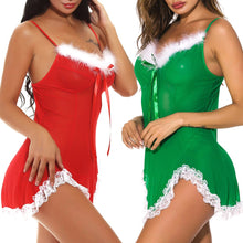 Load image into Gallery viewer, Women Christmas Sexy Lingerie Festival Red Green Hollow Lingerie Set Underwear Women Lingerie Erotic Pajamas Styles