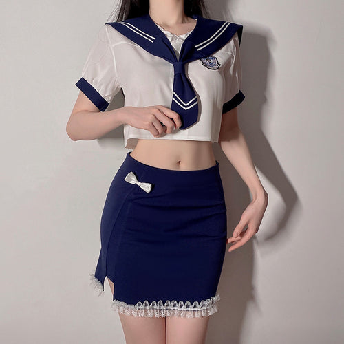 Women Cosplay Schoolgirl Costume Sexy Naughty Student Uniform Suit Porno Sex Adult Sweet Lace Top Skirt Dress Exotic Costumes