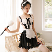 Load image into Gallery viewer, Women Cosplay Sexy School Uniform Suit Sexy Lingerie Set Maid Cosplay Costumes Perspective Bowknot Underwear Kawaii Maid Outfit