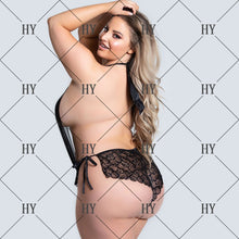 Load image into Gallery viewer, Women Costume Hollow Back Sexy Bodysuit Cosplay Lace Mesh Halter One-piece Sexy Pajamas for Ladies Plus Size