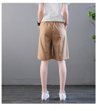 Load image into Gallery viewer, Women Cotton Linen Shorts Plus Size High Elastic Waist Wide Leg Pockets Shorts Summer Casual Bottoms Streetwear Woman Hot shorts