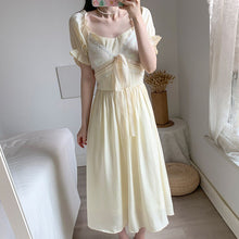 Load image into Gallery viewer, Women Dress Summer Elegant Korean Sweet Girls Bowknot Female Puff Sleeve High Waist Slim Party Dress Vestido De Mujer