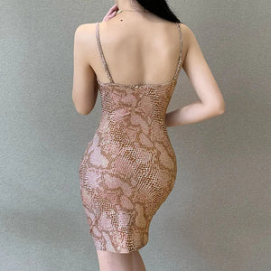 Women Dresses Pajamas For Women Snake Print Suspender Dress Hot Girl Sexy Lingerie Women&#39;S Sleepwear Night Dress Home Wear