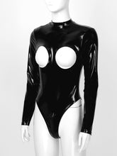 Load image into Gallery viewer, Women Erotic Body Suit Sexy Cupless Zipper Teddy Lingerie Leotard Femme Black Wetlook Leather Latex Catsuit Women Porno Costume