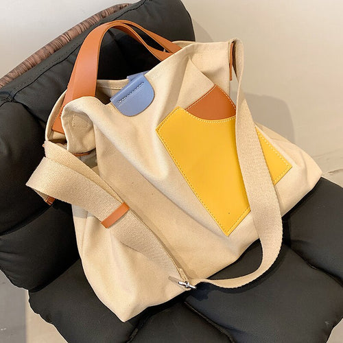 Women High Capacity Canvas Big Shoulder Crossbody Bag 2021 Fashion Casual Travel Handbags and Purses Environmental Protection