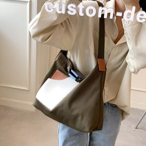 Women High Capacity Canvas Big Shoulder Crossbody Bag 2021 Fashion Casual Travel Handbags and Purses Environmental Protection