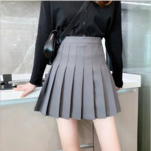 Load image into Gallery viewer, Women High Waist Pleated Skirt Female Fashion Mini Dance Skirt Side Button High Waist School Skirts Cosplay Costumes