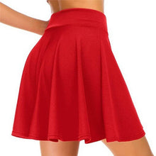 Load image into Gallery viewer, Women High-Waisted Skirt Basic Black Elastic Waist Textured Flare A Line Mini Skirt Short Minimalist Skirt Female