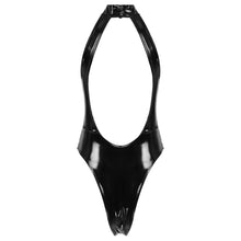 Load image into Gallery viewer, Women Hot Wet Look Exotic Teddies Leather Lingerie Open Cups Open Crotch High Cut Exposing Bodysuit Catsuit for Clubwear Costume