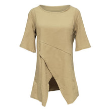 Load image into Gallery viewer, Women Irregular Blouse Shirt Casual Solid O-Neck Elegant Short Sleeve Pockets Top Blouse Plus Size Summer Daily Shirt Tunic