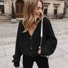 Load image into Gallery viewer, Women Knitted Cardigans Sweater Fashion Autumn Long Sleeve Loose Coat Casual Button Thick V Neck Solid Female Tops 2021