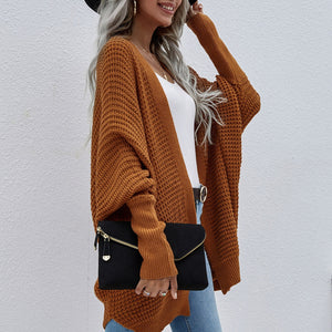 Women Knitted Sweater Knit Cardigan Solid Color Sweaters Winter Coat Casual Warm Tops Open Front Long Sleeve Fashion Warm Tops