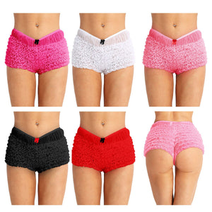 Women Ladies Lingerie Layered Ruffled Lace Trim Bloomers Knickers with a bow Sexy Panties Women&#39;s Underwear Underpants