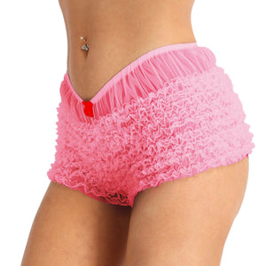 Women Ladies Lingerie Layered Ruffled Lace Trim Bloomers Knickers with a bow Sexy Panties Women&#39;s Underwear Underpants