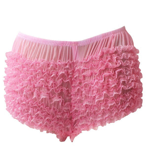 Women Ladies Lingerie Layered Ruffled Lace Trim Bloomers Knickers with a bow Sexy Panties Women&#39;s Underwear Underpants