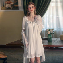 Load image into Gallery viewer, Women Leisure Pamajas Sets Silk Backless Lace Camisolas Long Robe Night Dress Sleepwear Bathrobe Lingerie Summer Nightwear 2022