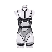 Load image into Gallery viewer, Women Lingerie Babydoll 2022 New Sexy Bodysuit Hollow Out Deep V Neck Halter Black Exotic Conjoined  Underwear One Piece