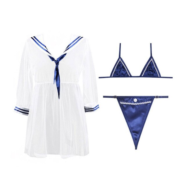 Women Lolita Anime Cosplay Japanese Schoolgirl Uniform Cute Sailor Suit Costumes Bikini Maid Cosplay Exotic Apparel Lingerie Set