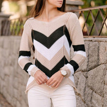 Load image into Gallery viewer, Women Loose Street Lady Pullovers Tracksuit Autumn Winter New Vintage Sweater Splice Tops Ladies Casual KnitWear Jumper Pullover