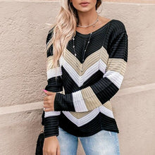 Load image into Gallery viewer, Women Loose Street Lady Pullovers Tracksuit Autumn Winter New Vintage Sweater Splice Tops Ladies Casual KnitWear Jumper Pullover