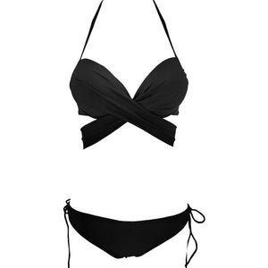 Women Low Waisted Bikinis Push Up Swimwear Bandage Biquinis Women Two Pieces Swimsuit Sexy Straps Bathing Suit