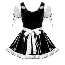 Load image into Gallery viewer, Women Maid Outfit Anime Dress Black Leather White Apron Dress Lolita Dresses Cafe Theme Party StageCostume For Halloween Cosplay