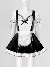 Load image into Gallery viewer, Women Maid Outfit Anime Dress Black Leather White Apron Dress Lolita Dresses Cafe Theme Party StageCostume For Halloween Cosplay