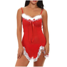 Load image into Gallery viewer, Women Mesh Nightgown For Christmas Sexy Lace See Through Underwear Temptation Exotic Clothes With String Xmas Sensual Lingerie