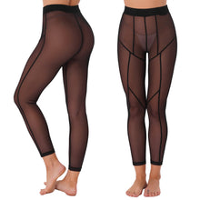 Load image into Gallery viewer, Women Mesh See Through Pants Women Hot Sexy High Waist Sheer Leggings Body-shaping Skinny Long Trousers Casual Sweatpants